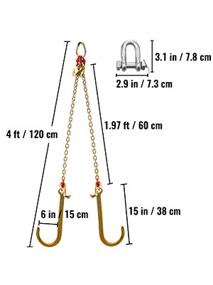 Cadenas de gancho en J Brida de cadena de remolque ajustable