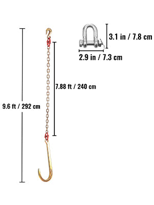 Cadenas de gancho en J Brida de cadena de remolque ajustable