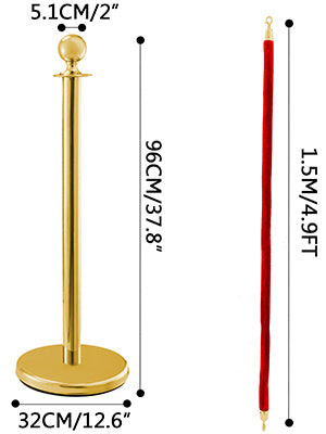 poste de poste dorado y plateado de 38 pulgada