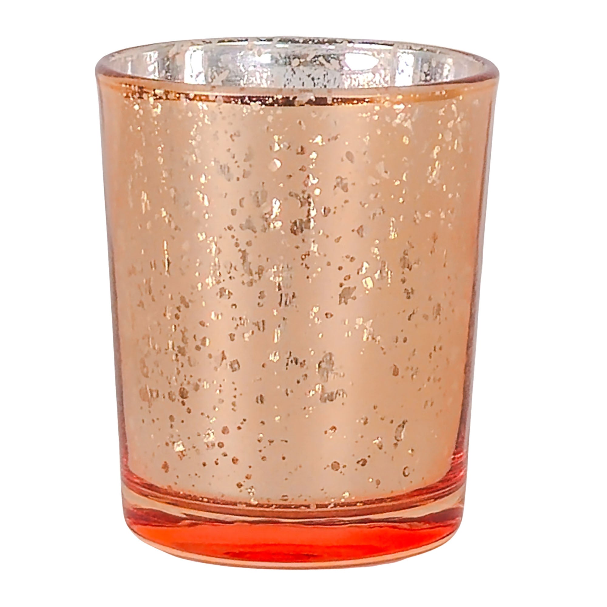 Votivos Portavelas Vaso de vidrio para velas - Frasco Oro Rosado con Salpicaduras