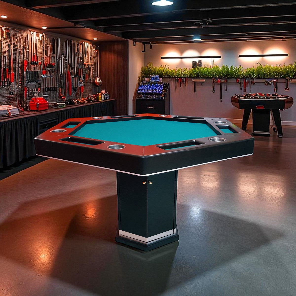 Mesa de Cartas Hexagonal con Puertas